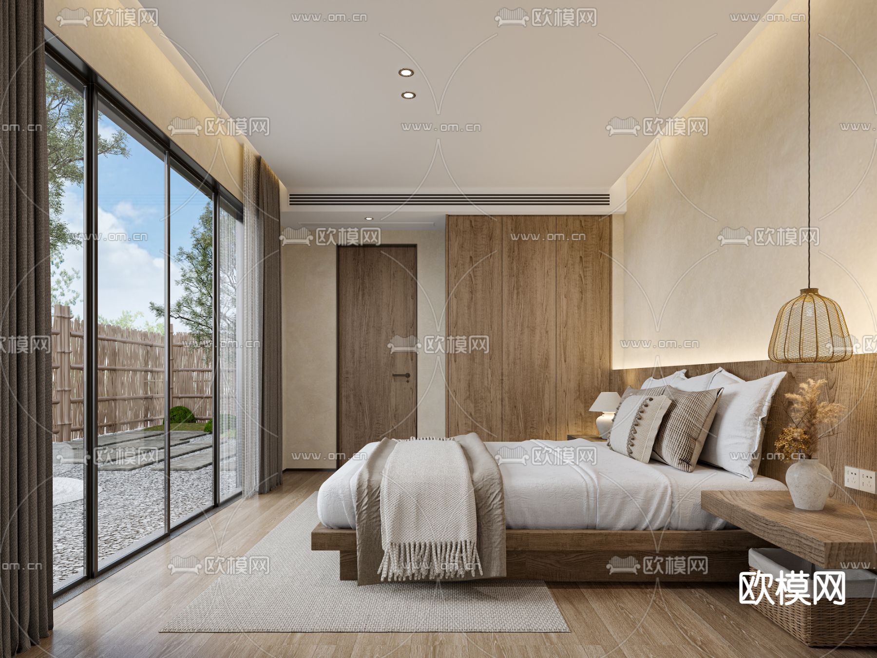 侘寂民宿客房su模型下载（渲染图2）