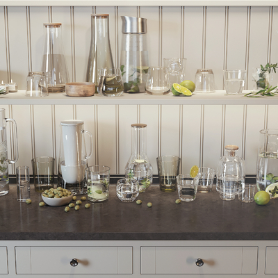  现代水杯 水壶su模型 