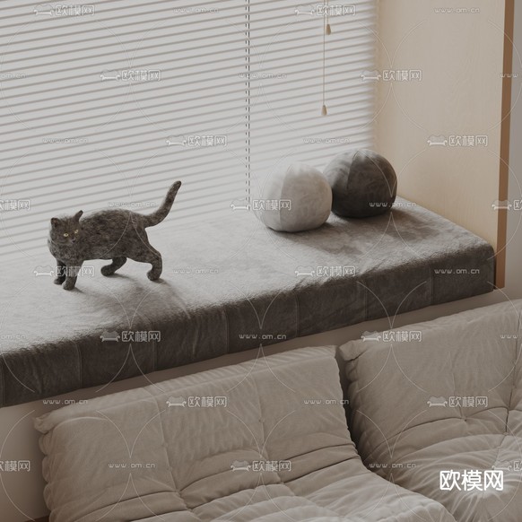 飘窗垫 窗台 垫子3d模型下载