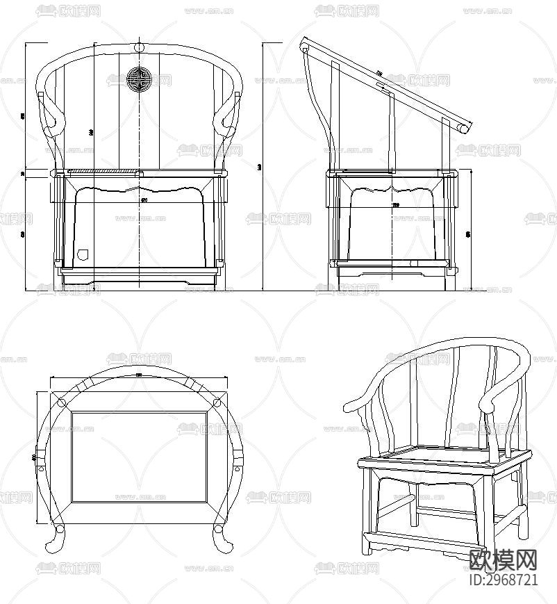 新中式家具茶座茶室cad施工图下载（渲染图10）