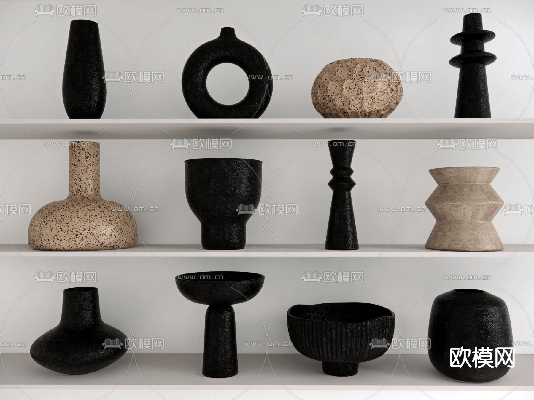 陶罐 瓷器 器皿su模型下载（渲染图2）