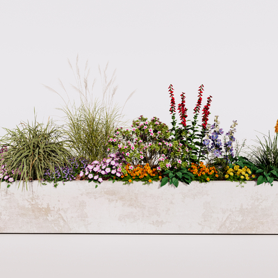  花箱 种植池 花池小品su模型 