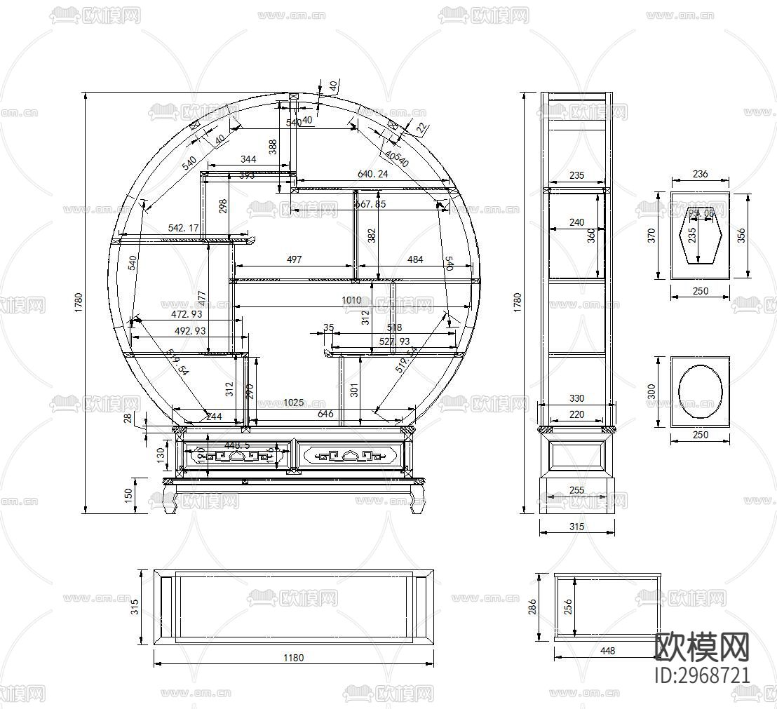 新中式家具茶座茶室cad施工图下载（渲染图9）