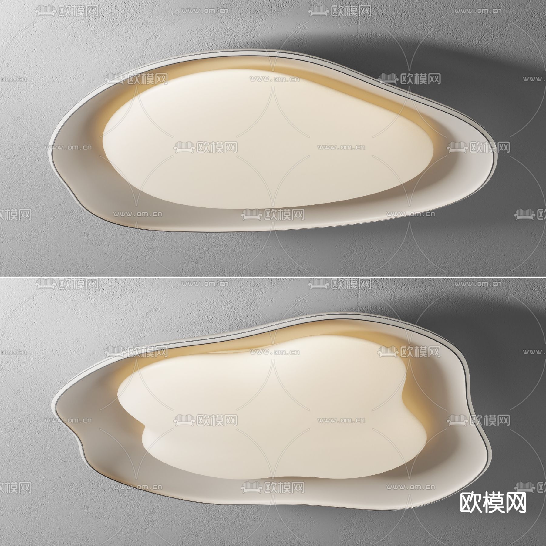 奶油风吸顶灯 卧室灯3d模型下载