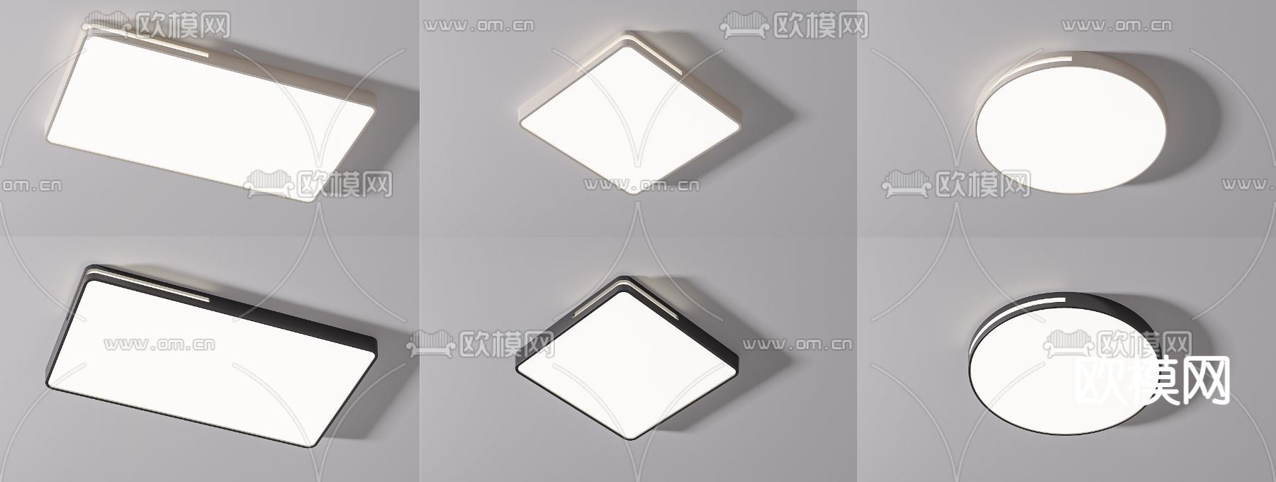 几何吸顶灯 卧室灯su模型下载（渲染图1）