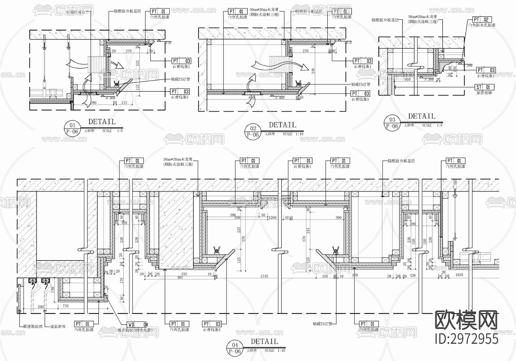 150㎡大平层家装样板房室内cad施工图下载（渲染图10）