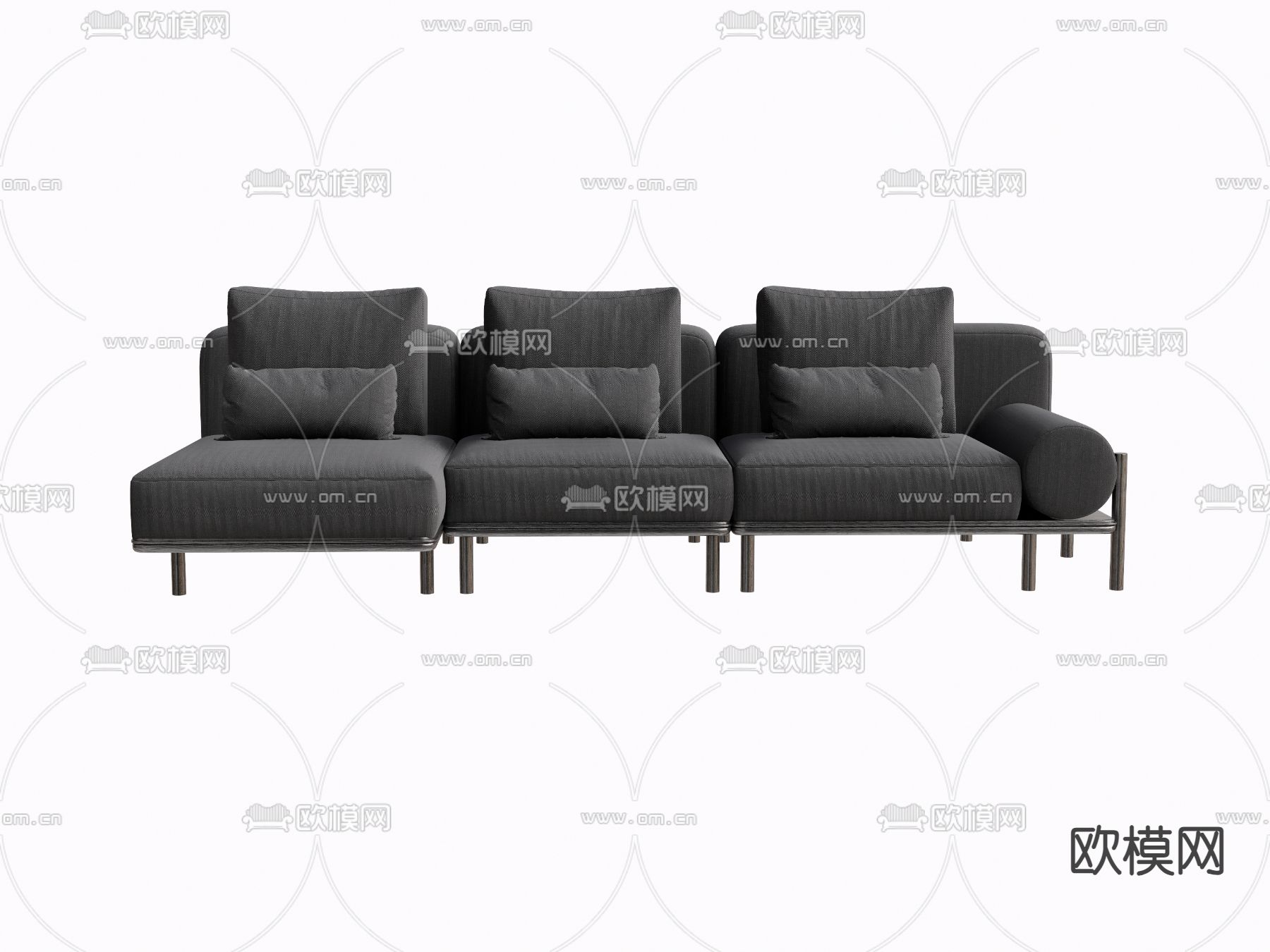 现代多人沙发su模型下载（渲染图2）