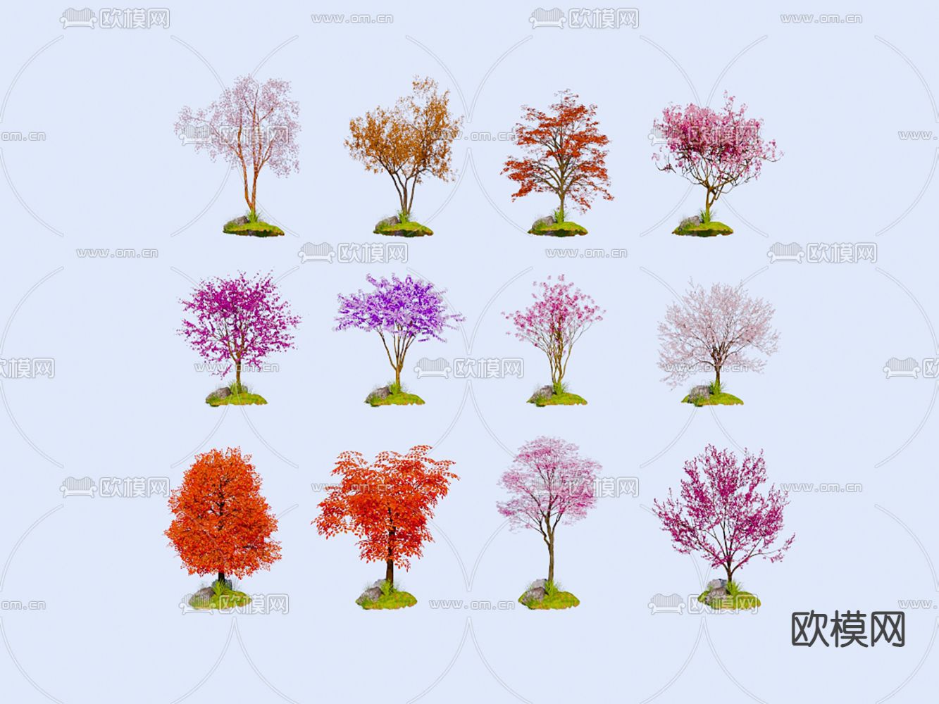 景观树 樱花 枫叶su模型下载（渲染图2）