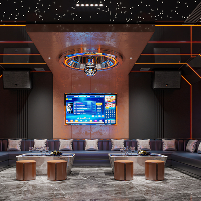  现代ktv包厢su模型 