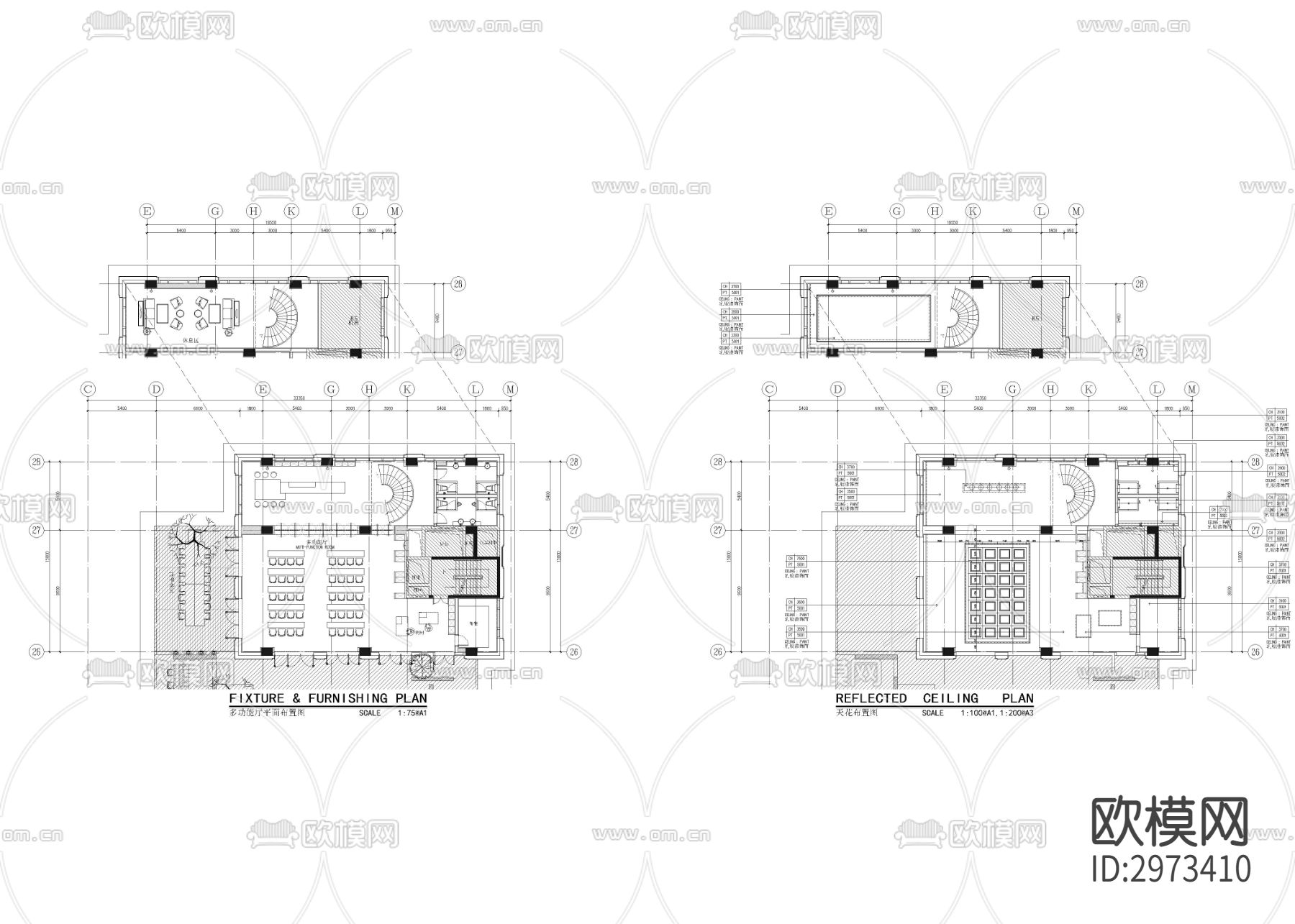 多功能高端酒店cad平面图下载（渲染图4）