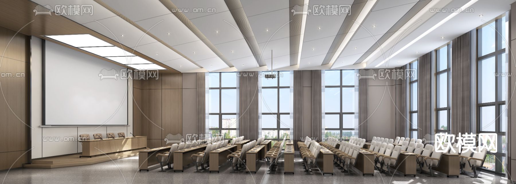 现代报告厅3d模型下载