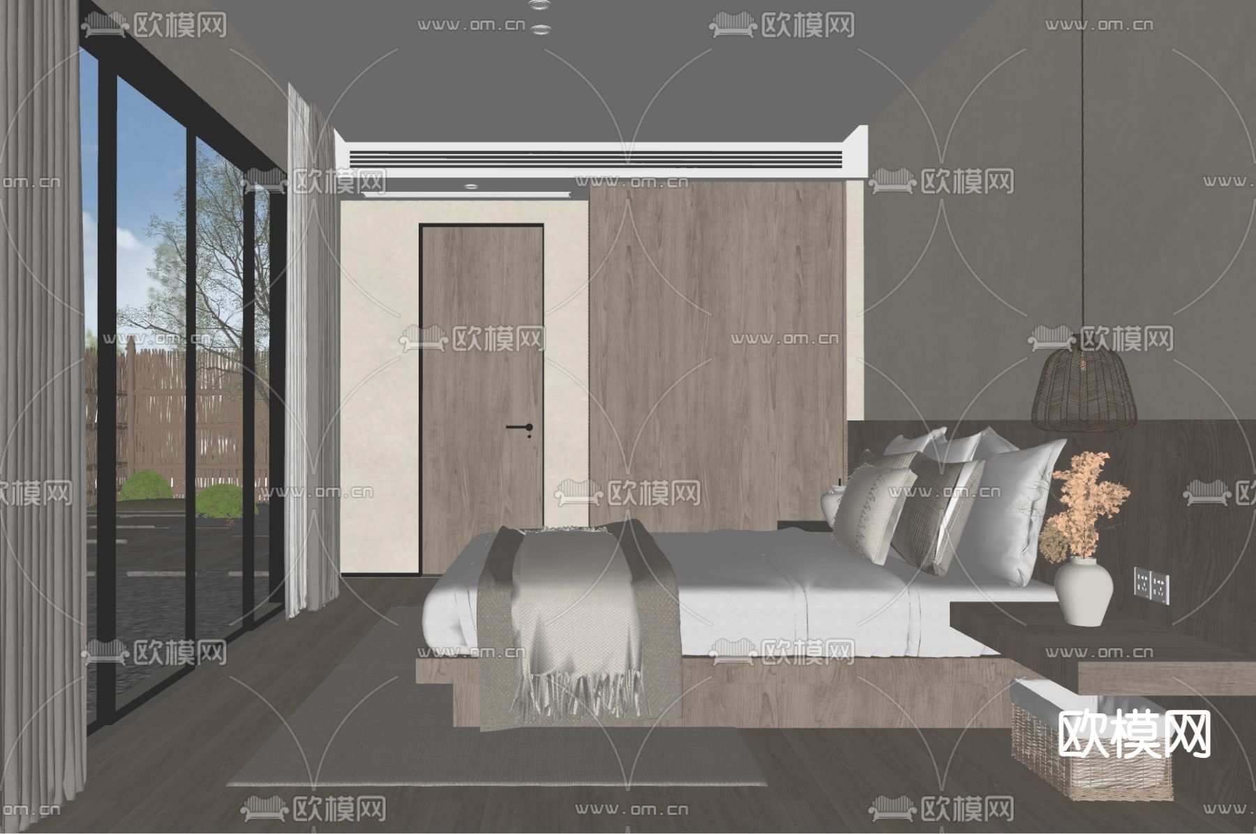 侘寂民宿客房su模型下载（渲染图1）