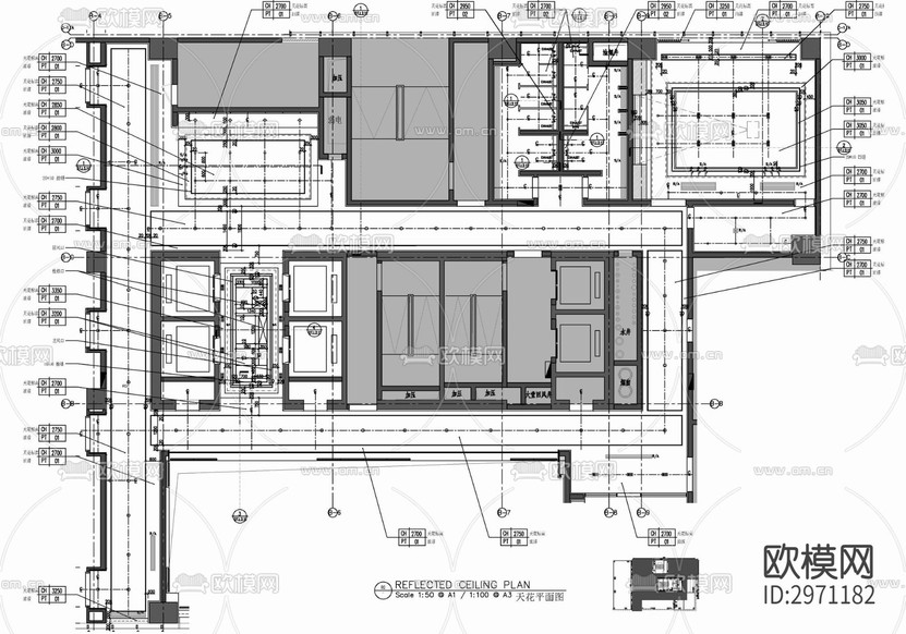 培訓(xùn)室會議室及公區(qū)走道cad施工圖下載(渲染圖3)