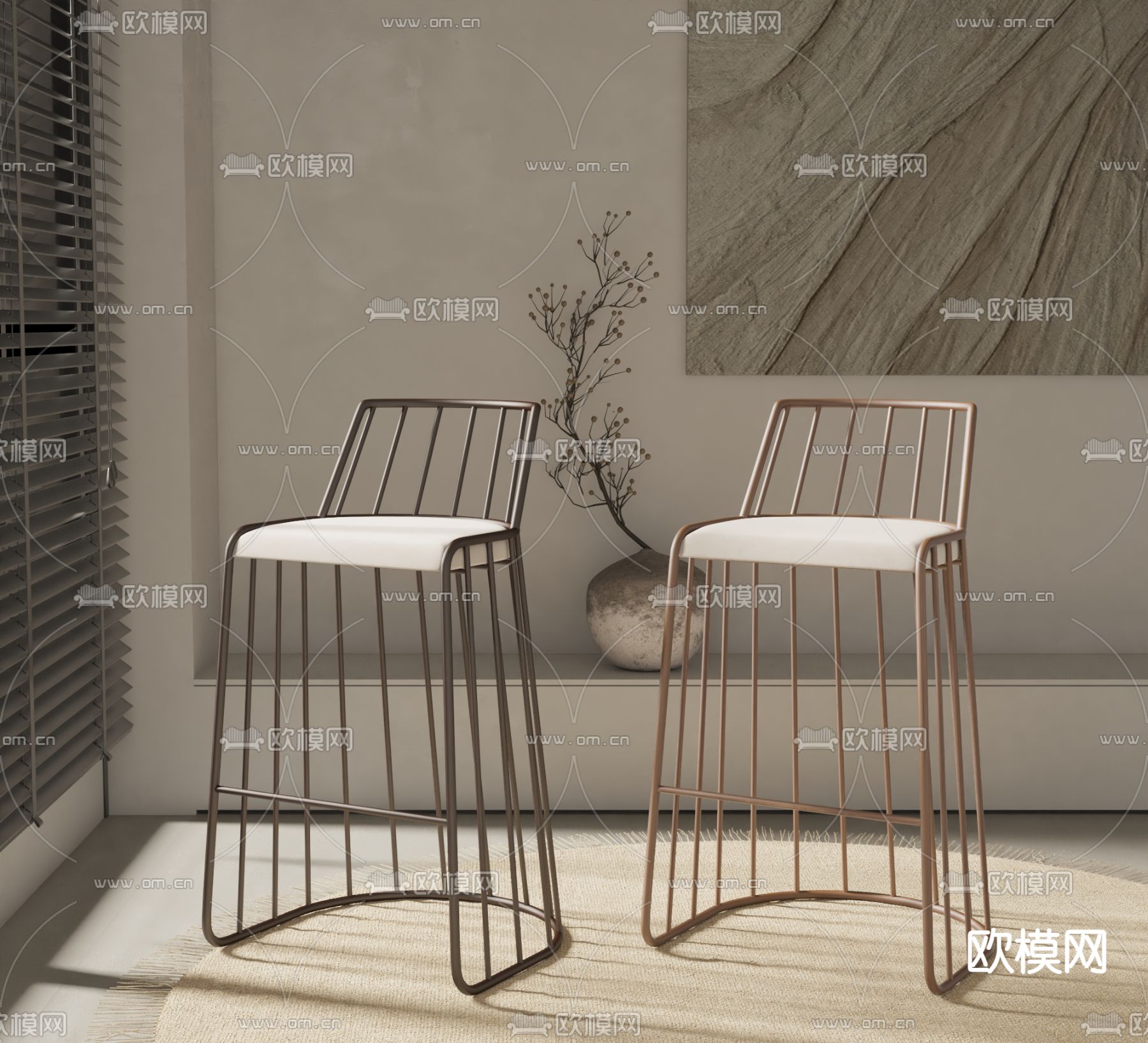 现代吧椅 吧凳 高脚凳3d模型下载