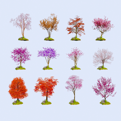  景观树 樱花 枫叶su模型 