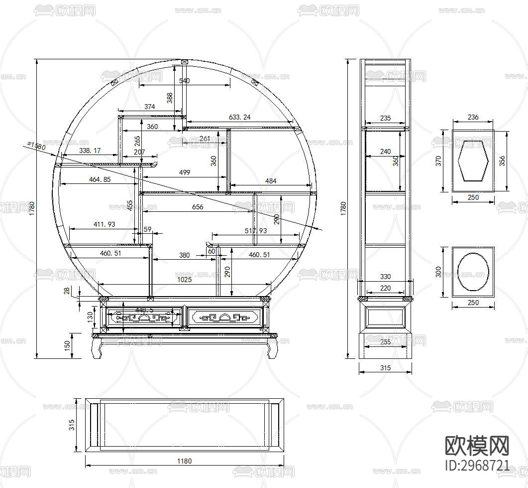 新中式家具茶座茶室cad施工图下载（渲染图8）