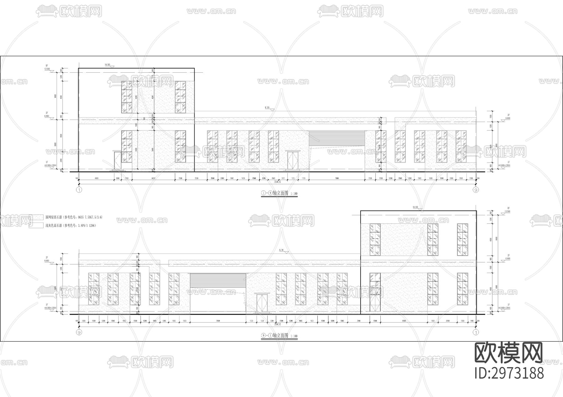 供电公司物资库房cad施工图下载（渲染图2）