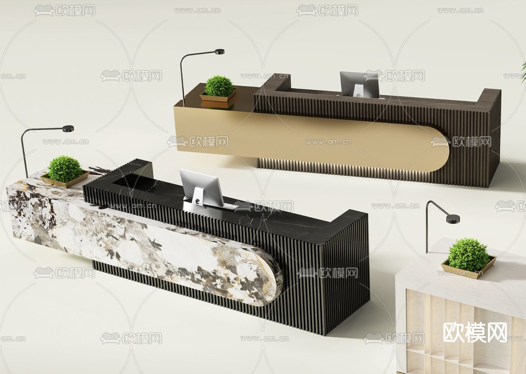 前台 接待台 服务台 咨询台3d模型下载_ID15005155_3dmax免费模型-欧模网