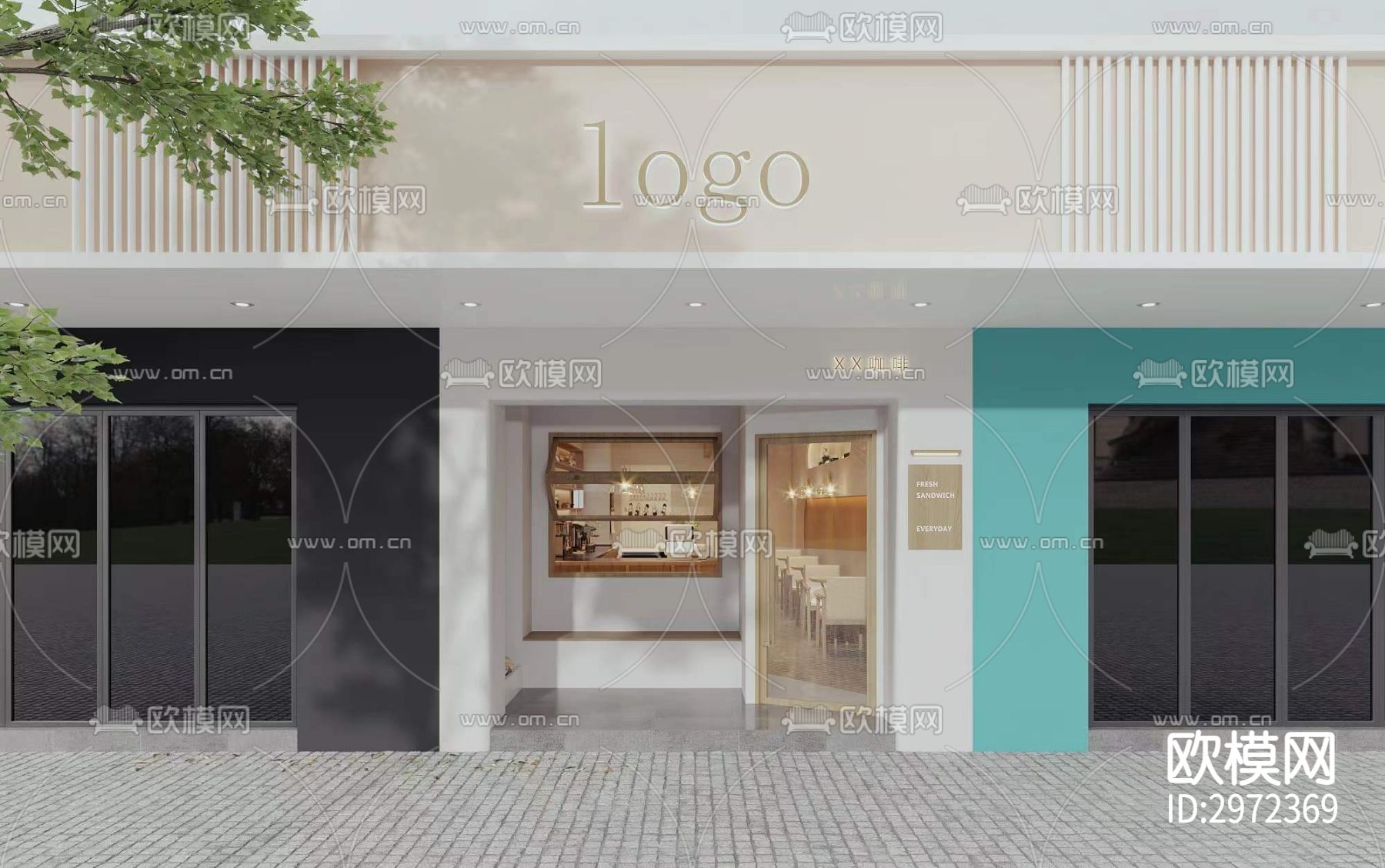 咖啡店cad施工图下载（渲染图4）