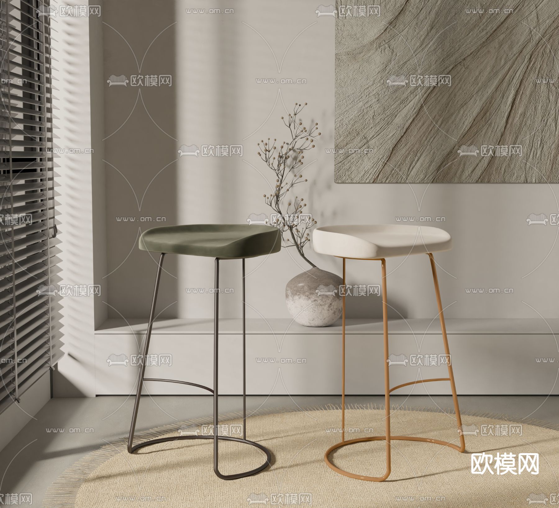 现代吧椅 吧凳 高脚凳3d模型下载