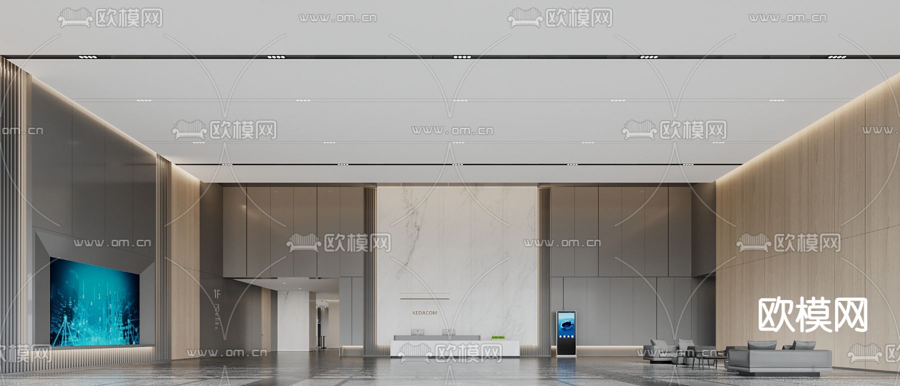 公司大堂 写字楼大堂3d模型下载（渲染图2）