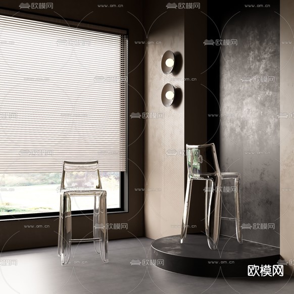透明吧椅 吧凳 高脚凳3d模型下载