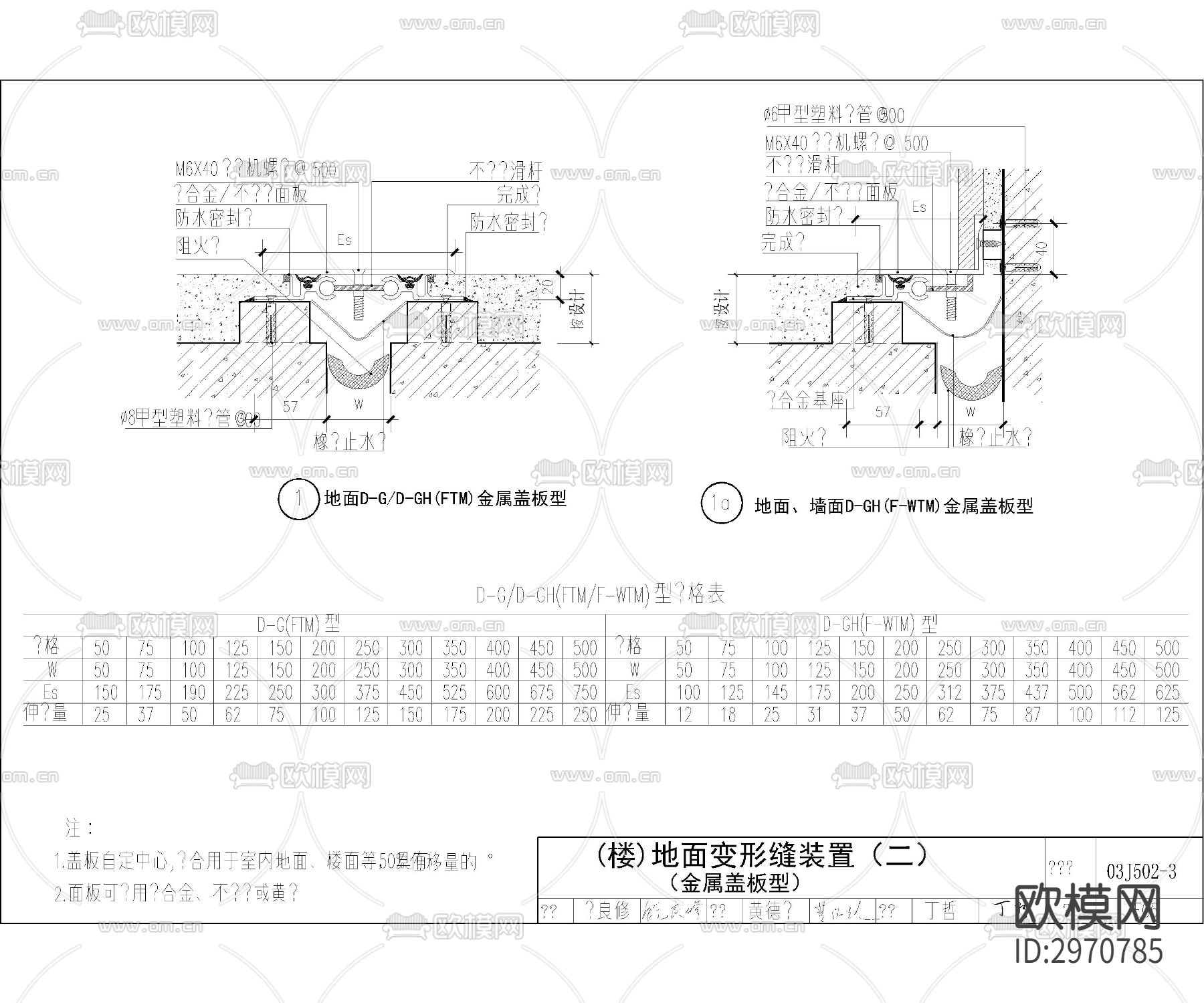 建筑变形缝节点图集合cad图库下载（渲染图3）