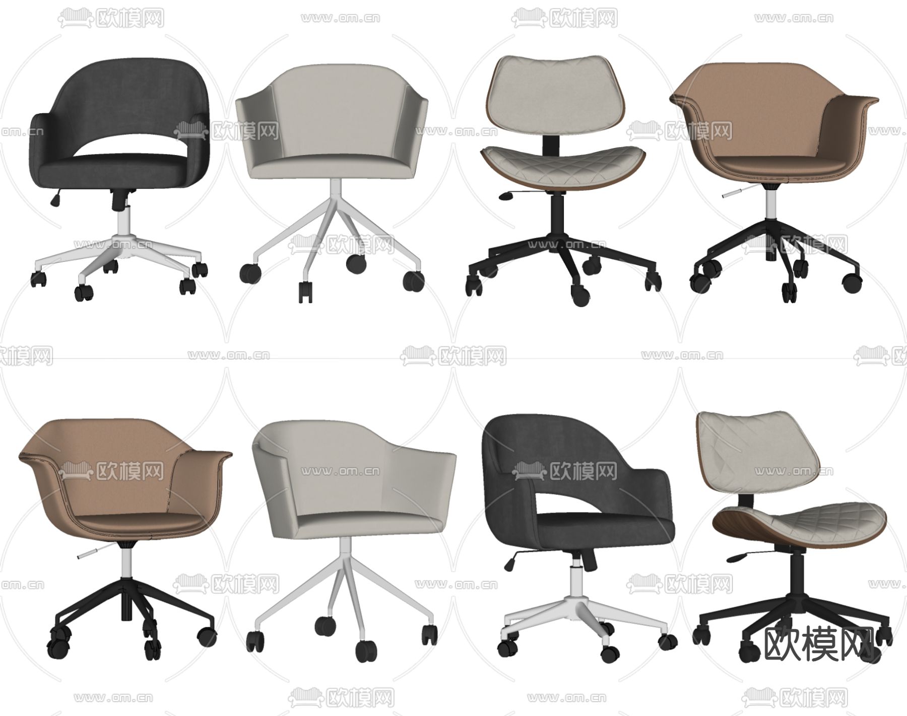 现代办公椅su模型下载（渲染图1）