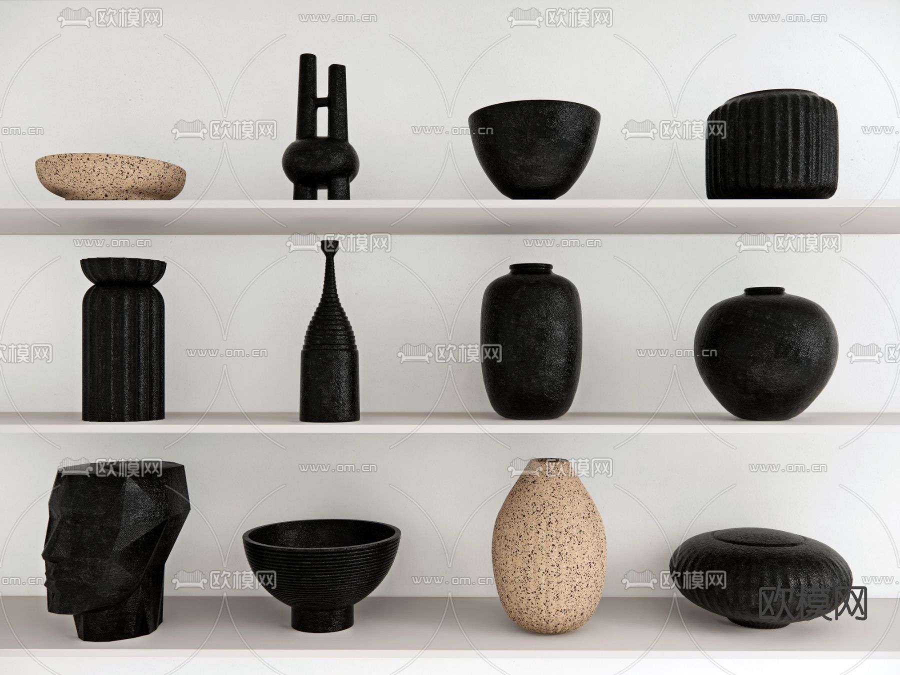 陶罐 瓷器 器皿su模型下载（渲染图2）
