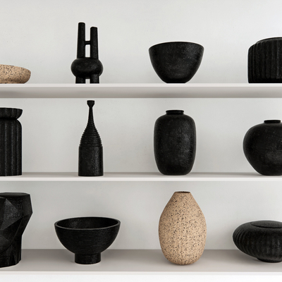  陶罐 瓷器 器皿su模型 