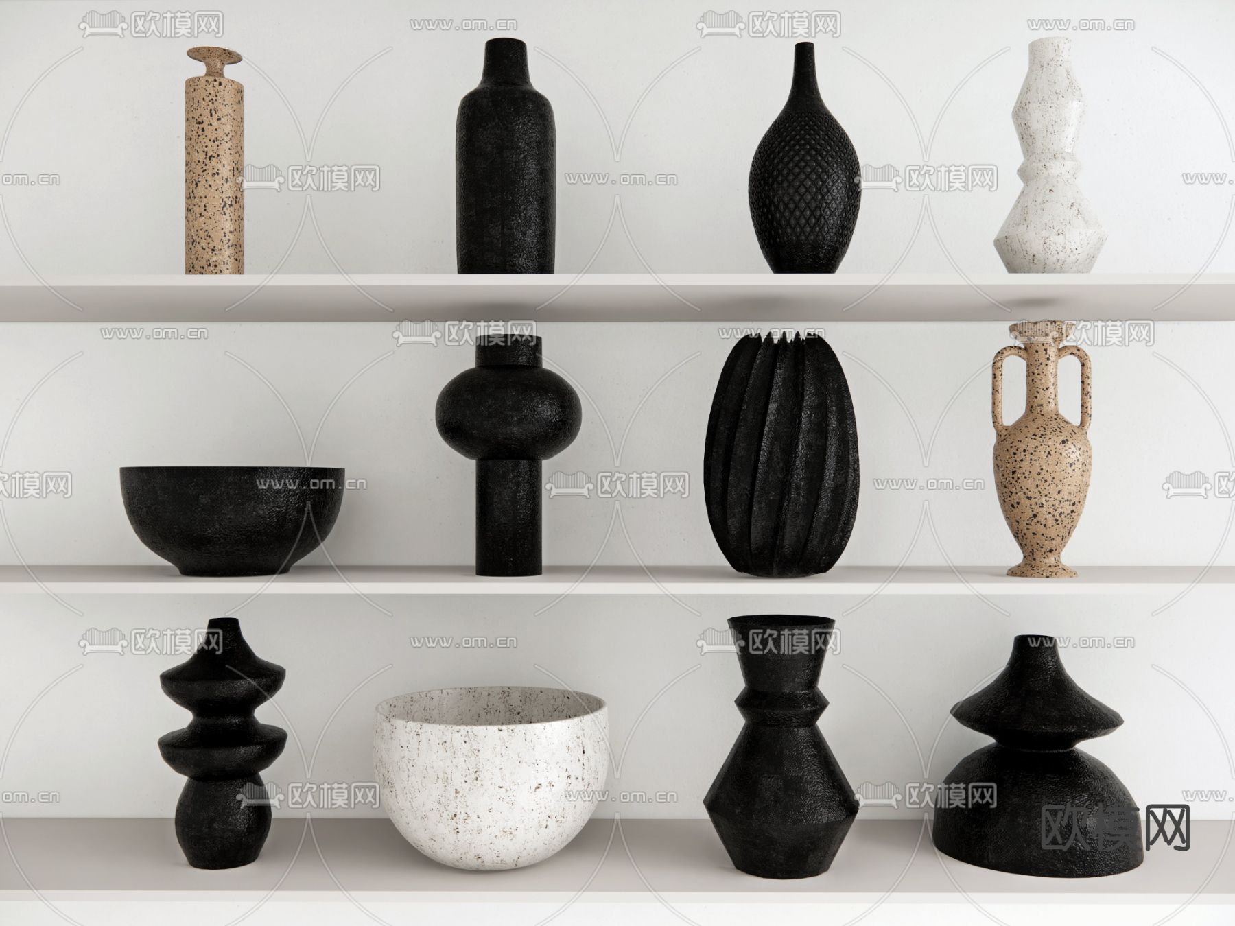 陶罐 瓷器 器皿su模型下载（渲染图2）