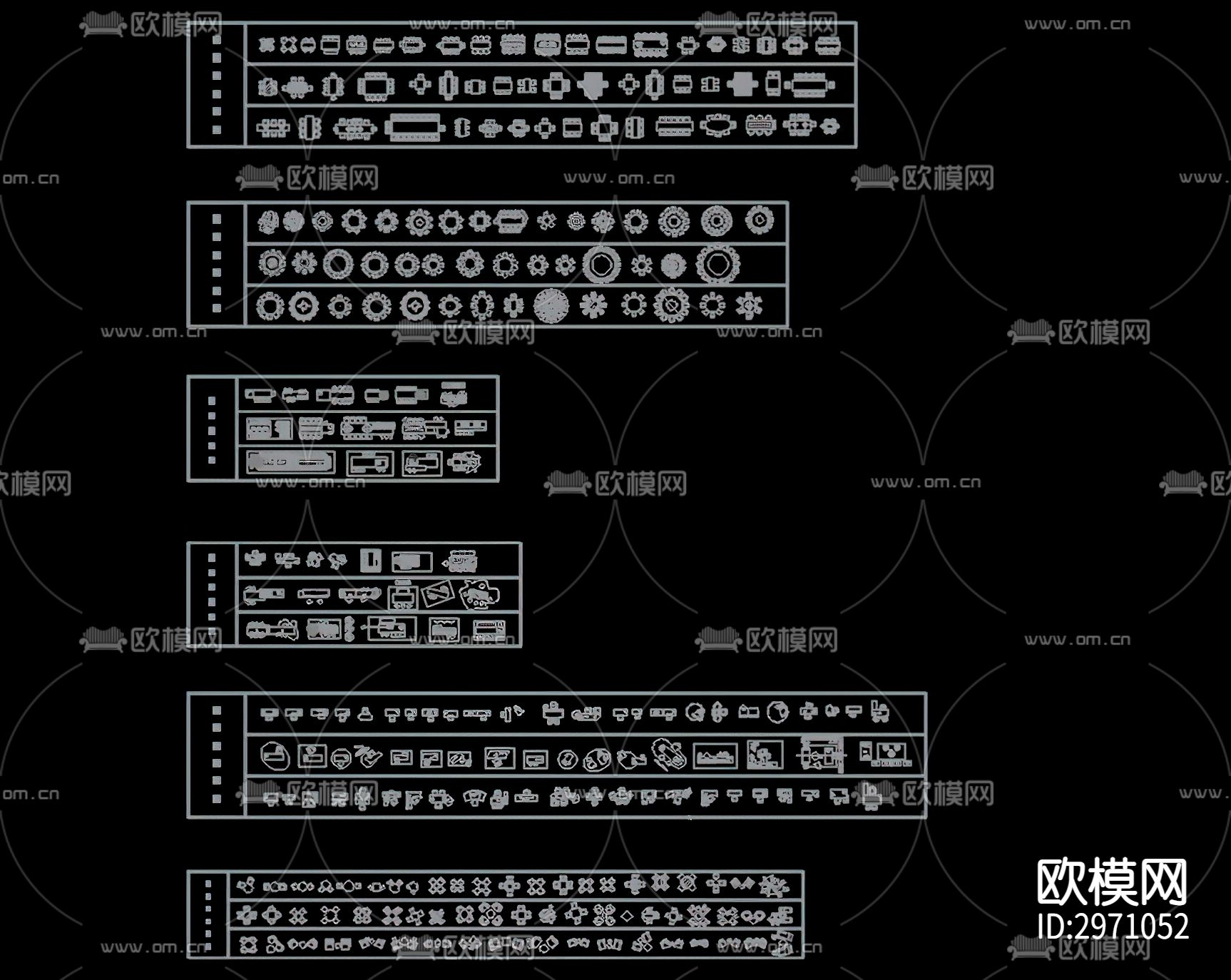 餐桌＆书桌＆茶桌＆休闲桌椅图块cad图库下载（渲染图4）