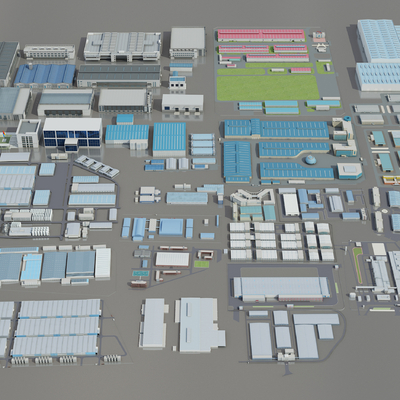  工业厂房su模型 