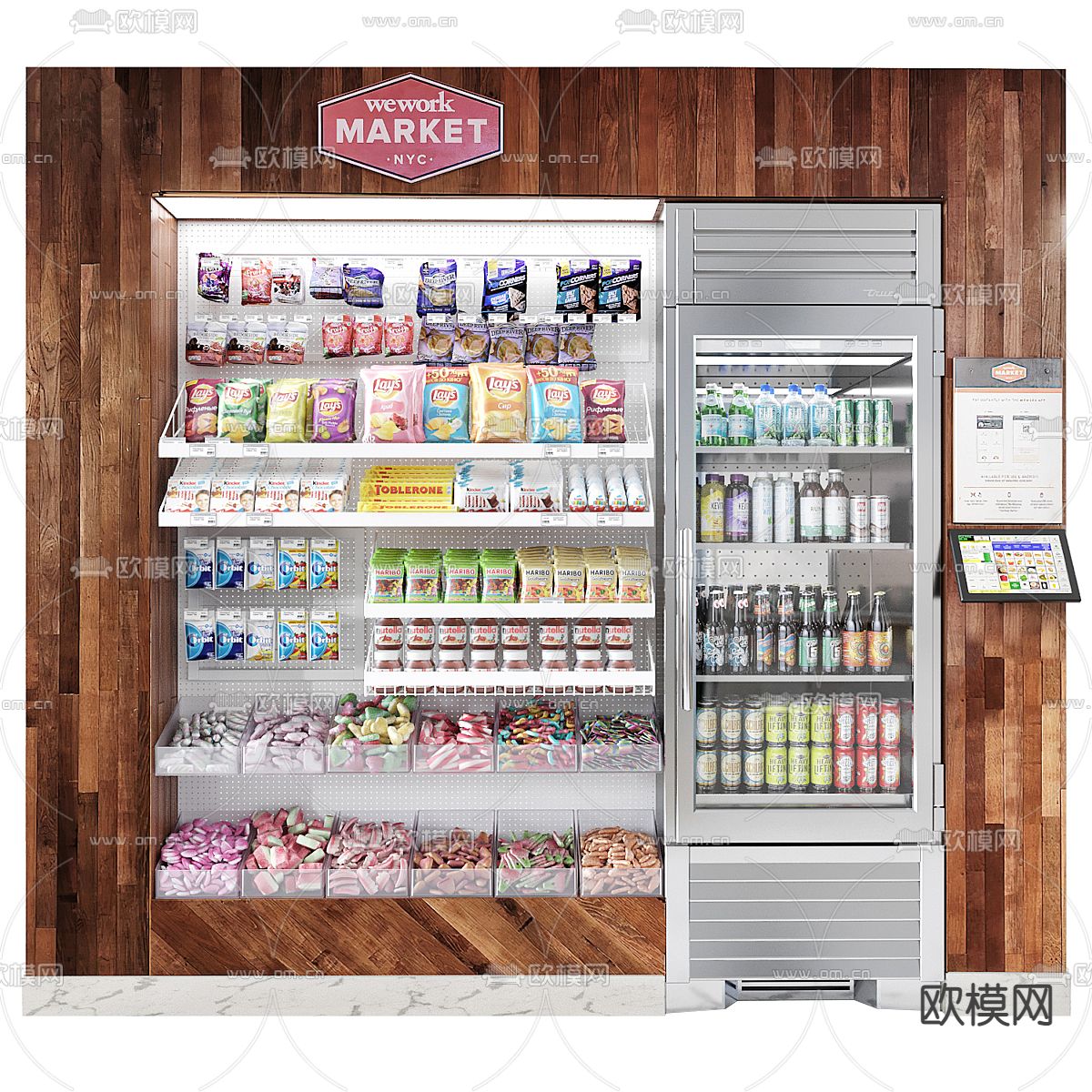 超市货架 货柜 冷藏柜3d模型下载