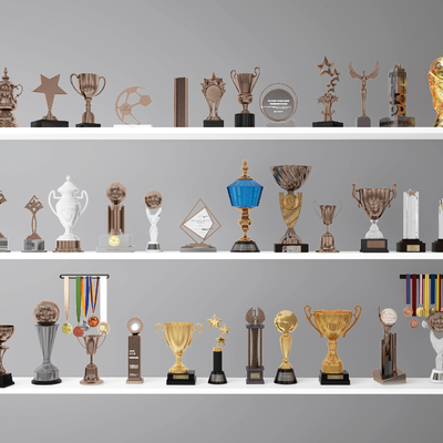  奖杯雕塑 摆件su模型 
