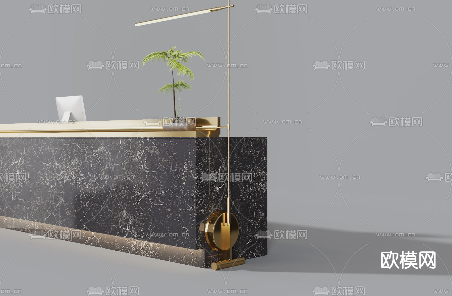 前台 咨询台 接待台 服务台3d模型下载（渲染图3）