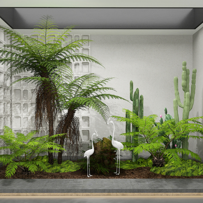  植物堆 天井景观su模型 