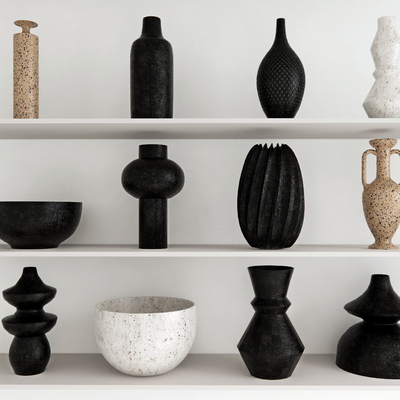  陶罐 瓷器 器皿su模型 