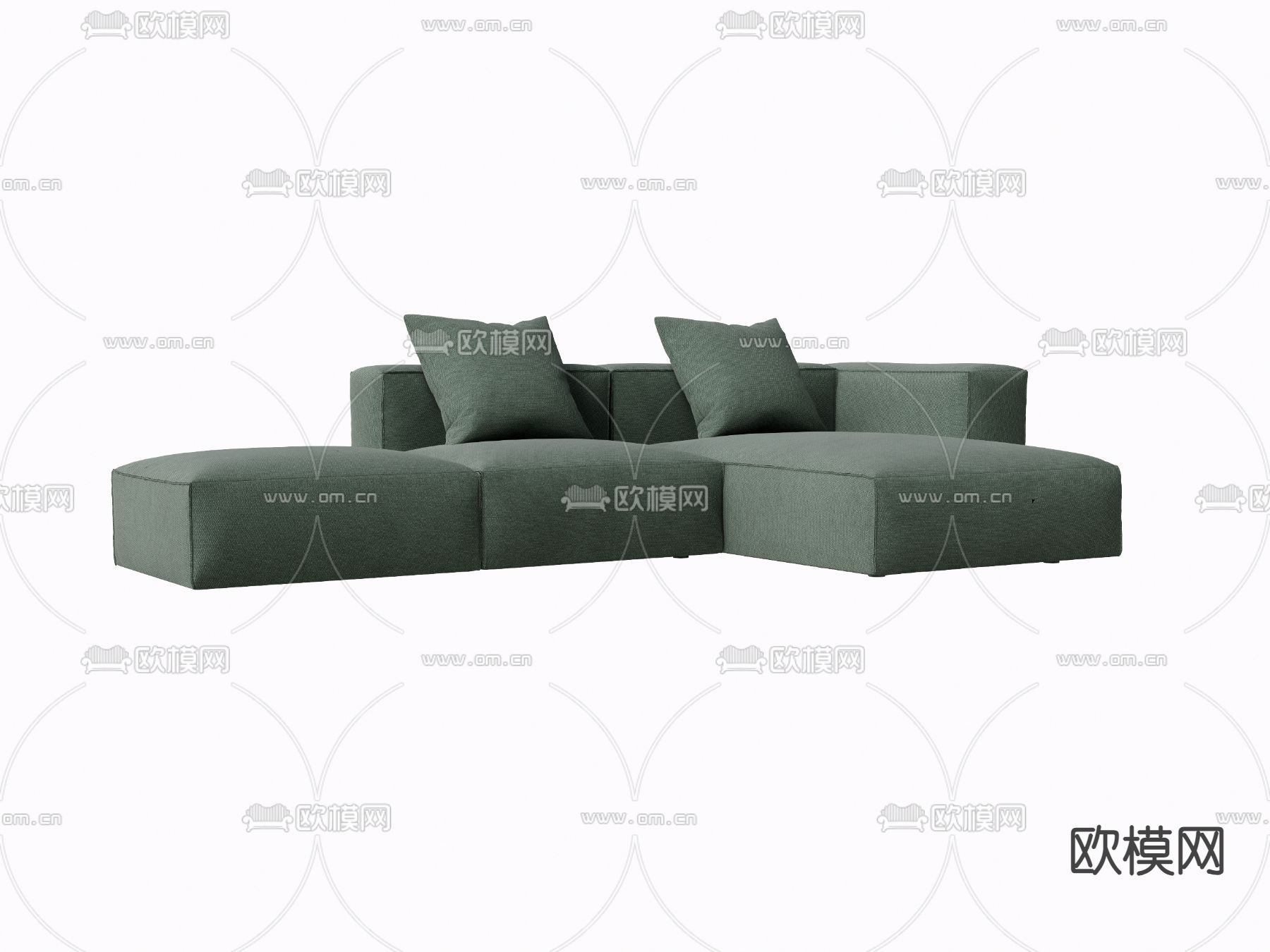 现代多人沙发su模型下载（渲染图2）