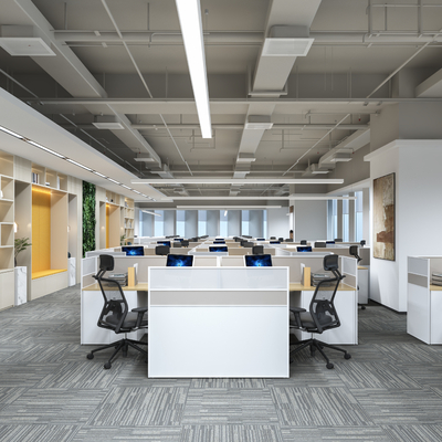  公共开放办公区su模型 