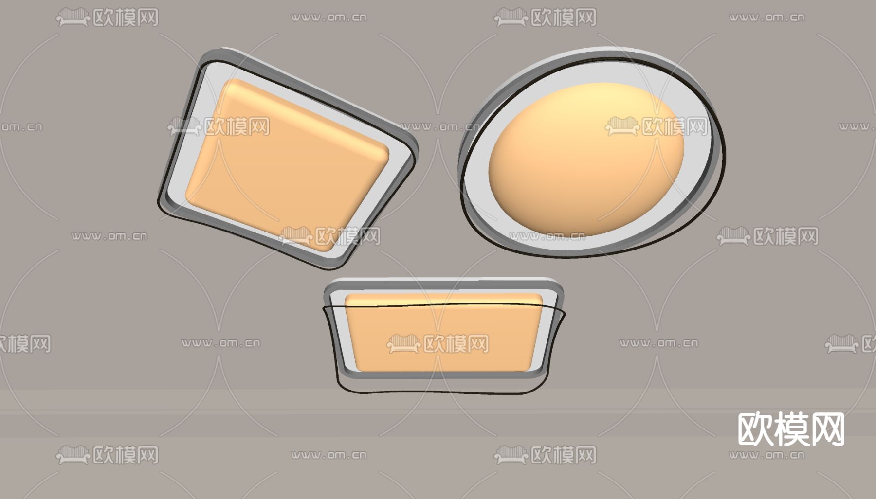几何吸顶灯 卧室灯su模型下载（渲染图2）