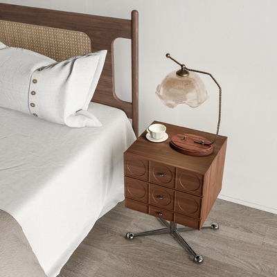 中古风床头柜su模型