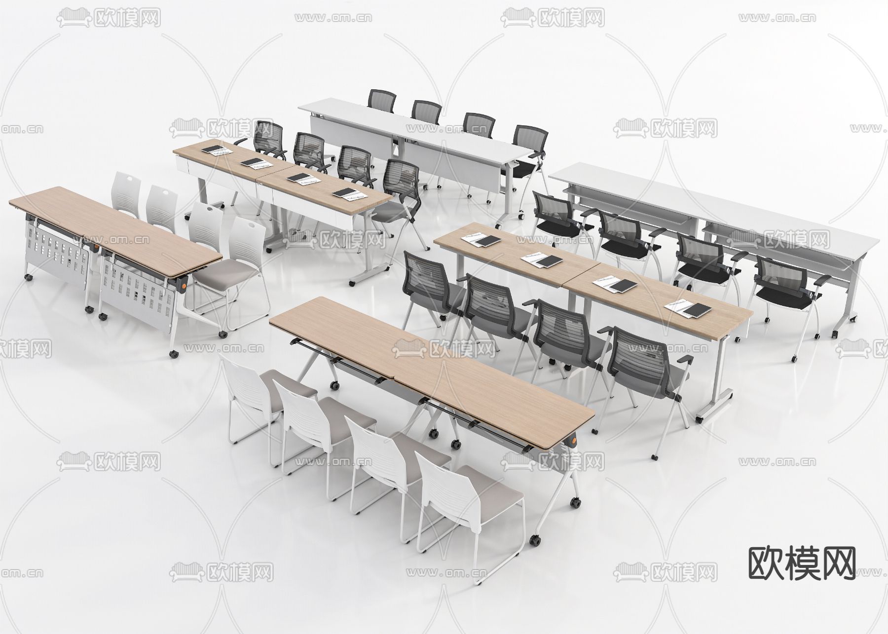 培训桌 会议桌3d模型下载