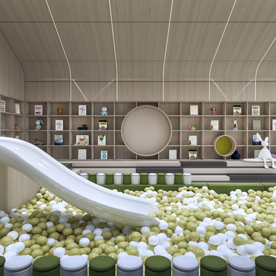  现代亲子游乐场 淘气堡su模型 