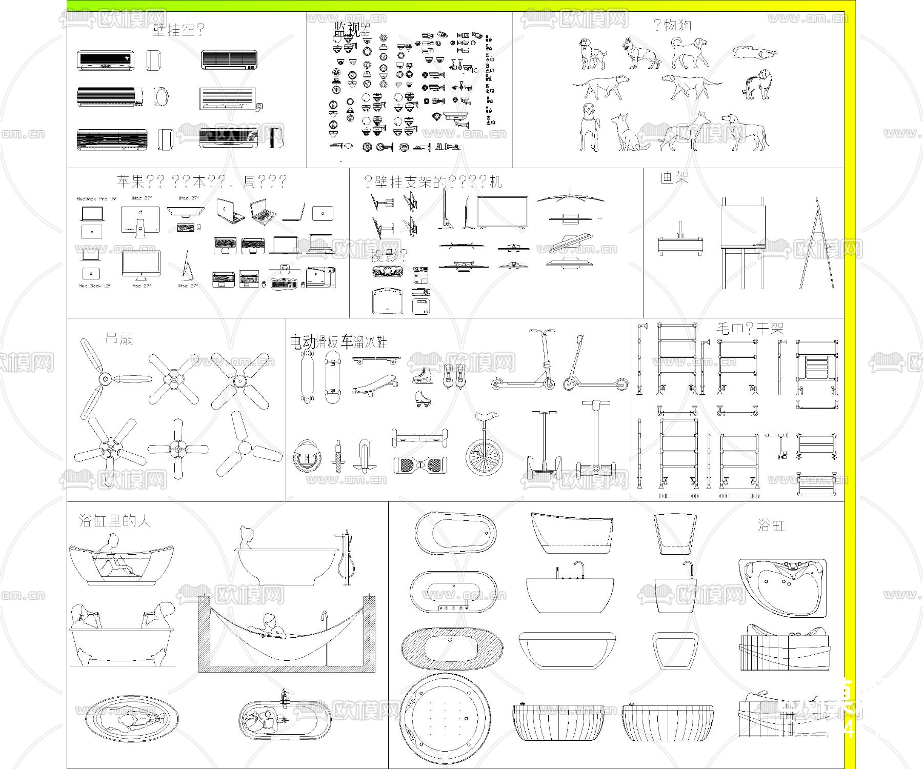 精细图库网红挂画贴图cad图库下载（渲染图4）