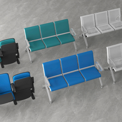  公共座椅 联排座椅su模型 