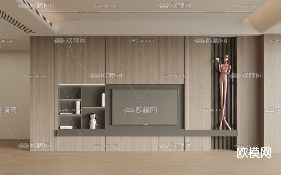 电视背景3d模型下载