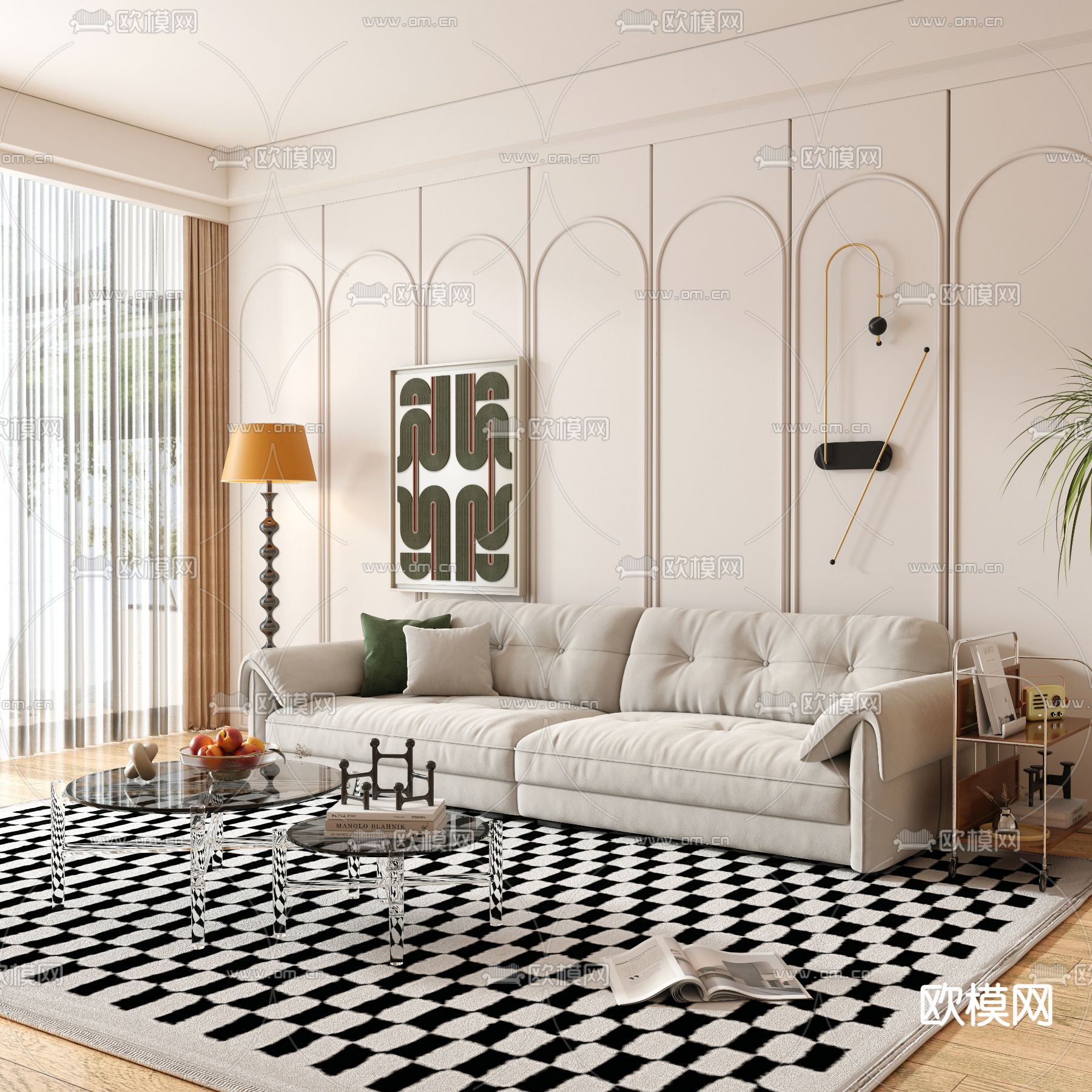 法式沙发 双人沙发3d模型下载