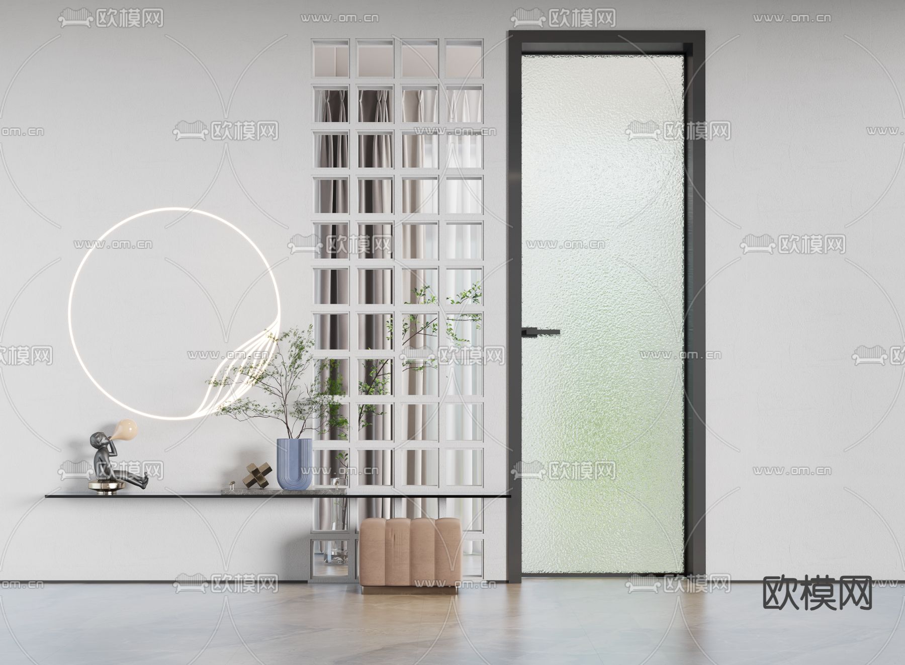 长虹玻璃门 厨卫门3d模型下载