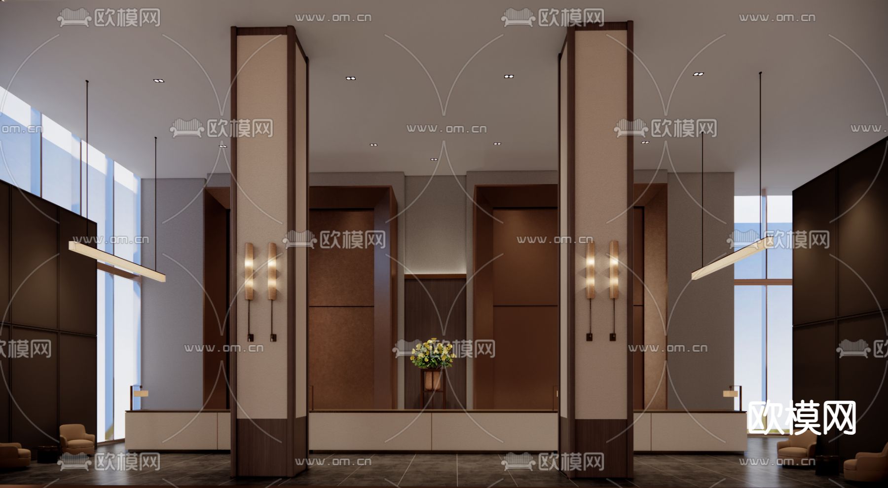 南洋酒店 大厅su模型下载（渲染图1）